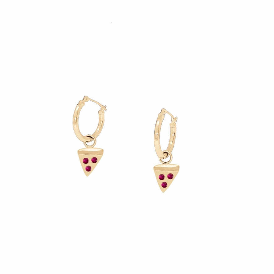 Ale Weston 14k Gold Pizza Hoop Charm - Ruby