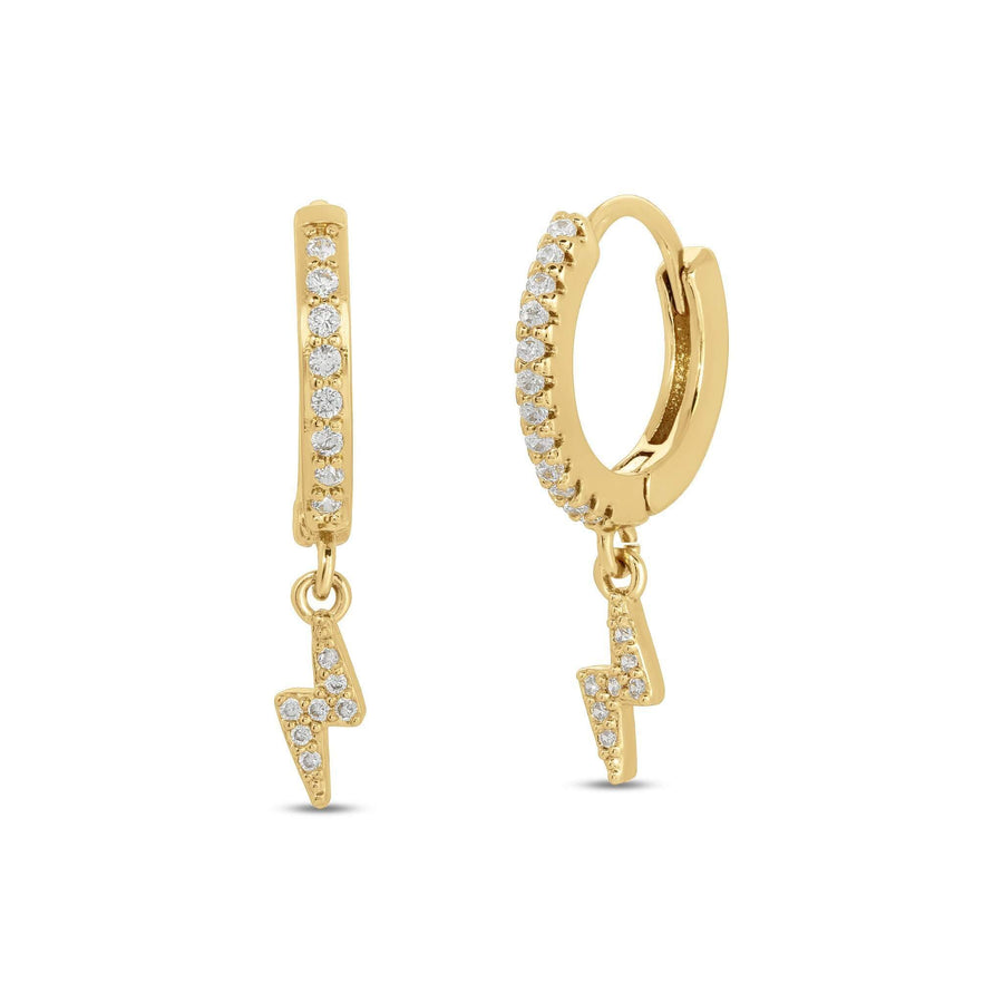 ALE WESTON LIGHTNING CZ PAVE HUGGIE HOOP EARRINGS