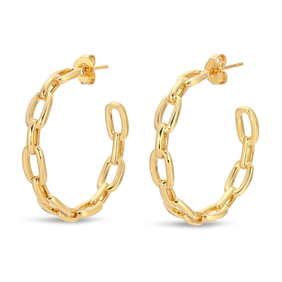 Ale Weston Dainty Gold Chain Hoop Earrings Malibu Hoop Earrings