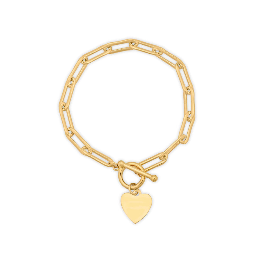 Ale Weston Engravable Heart Toggle Chunky Bracelet, 14k Gold filled