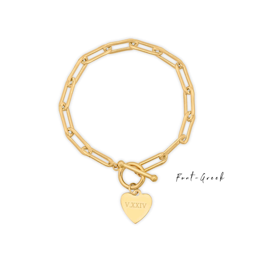 Ale Weston Engravable Heart Toggle Chunky Bracelet, 14k Gold filled