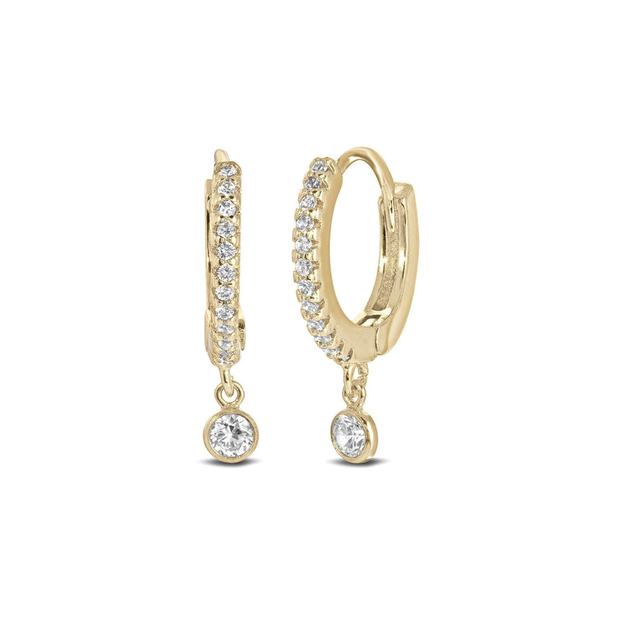 ALE WESTON SPARKLE CZ HUGGIE HOOP EARRINGS