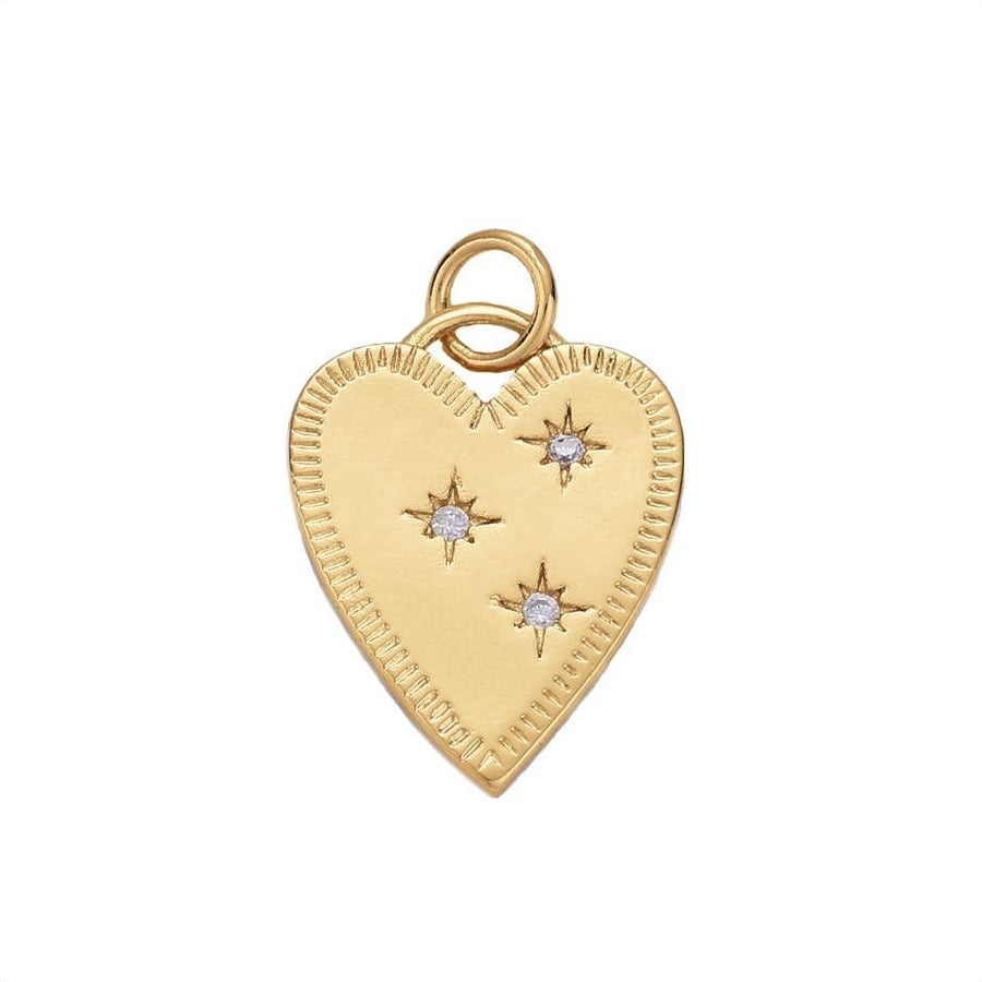 ALE WESTON STARBURST CZ HEART CHARM