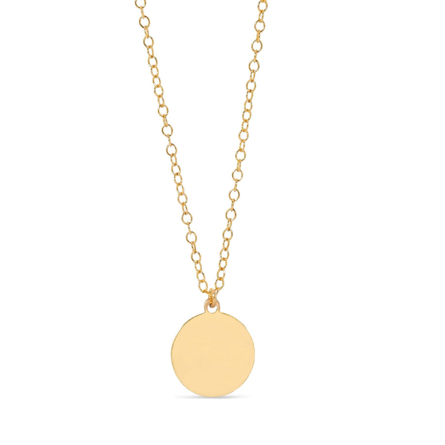 Ale Weston Medium Coin Engravable Necklace 14k Gold Filled Blank