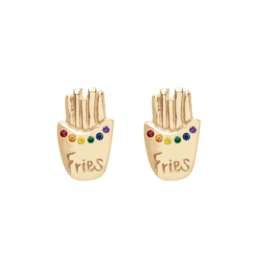 Ale Weston 14k Yellow Gold fries studs, pair, Price style