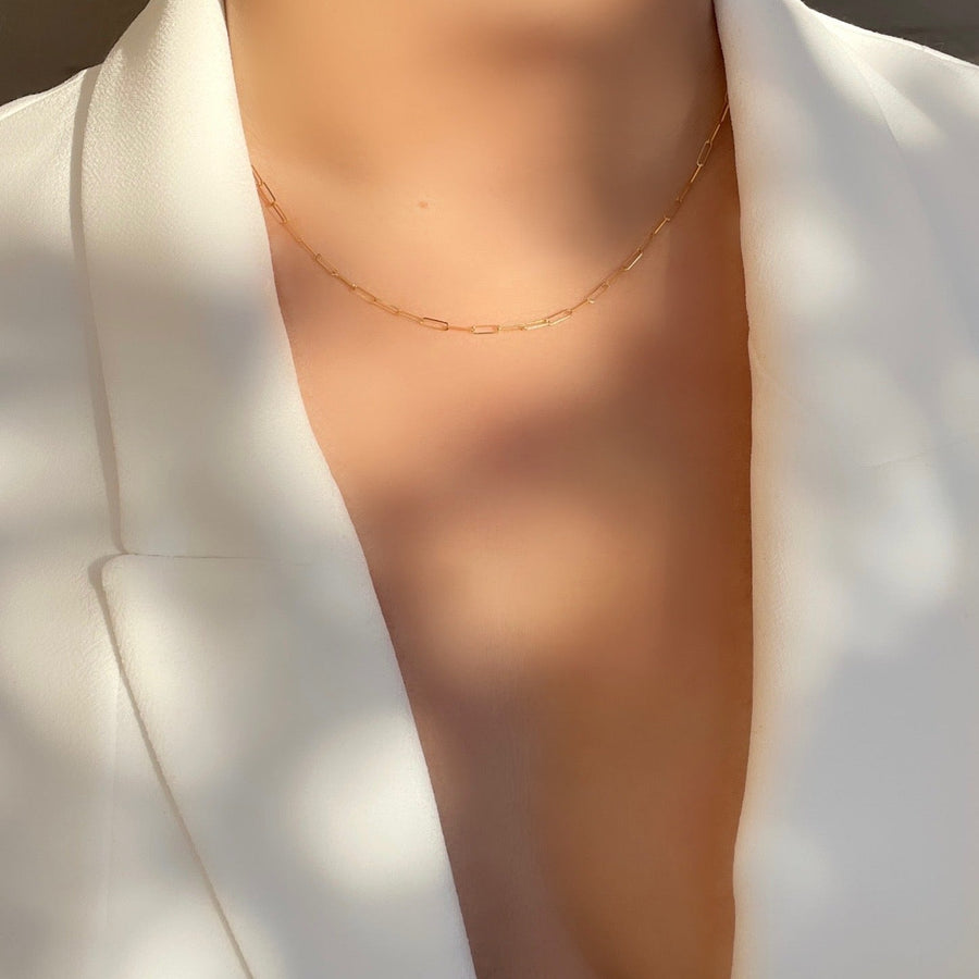 Ale-Weston-14k-Solid-Gold-Baby-Malibu-Chain-Necklace-Link-Chain-Necklace