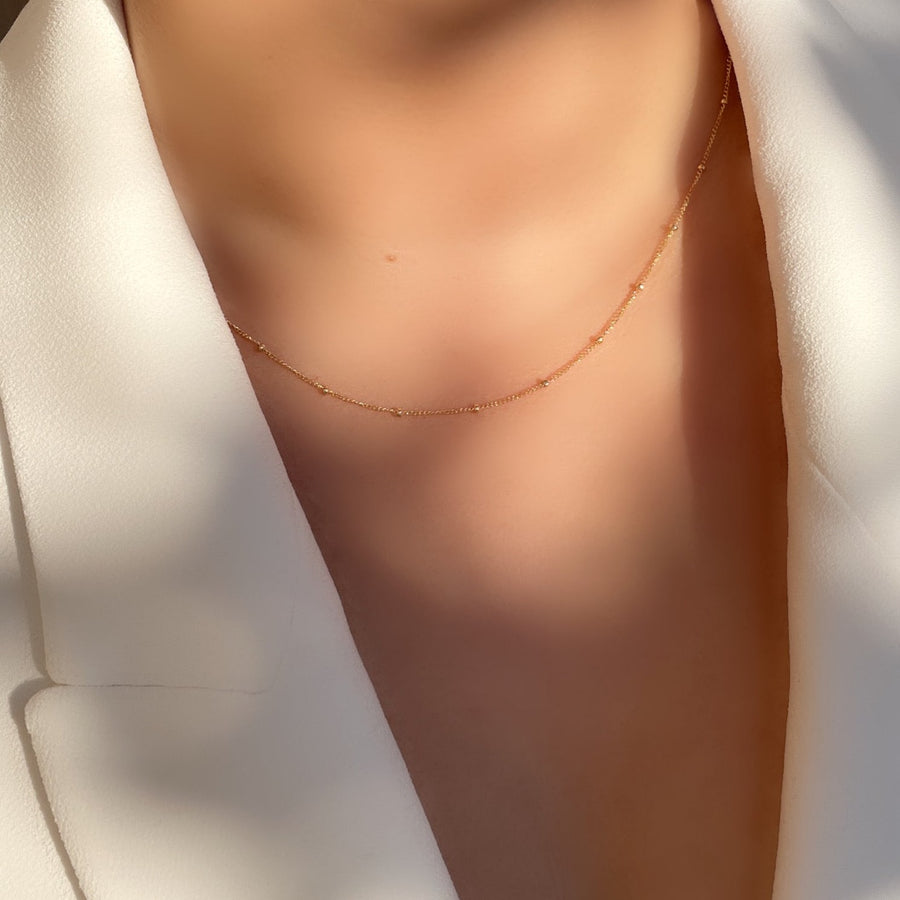 Ale-Weston-14k-Solid-Gold-Paris-Chain-Necklace-Satellite-Chain-Necklace