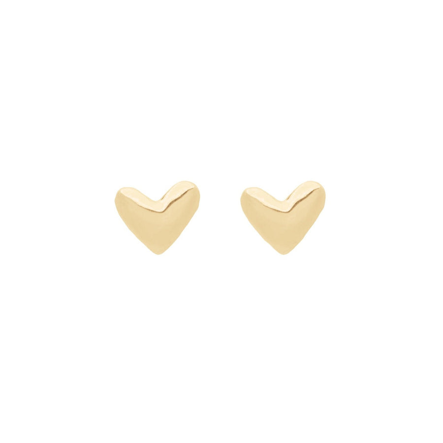 Ale-Weston-14k-Yellow-Gold-Heart-Stud-Earrings-Pair