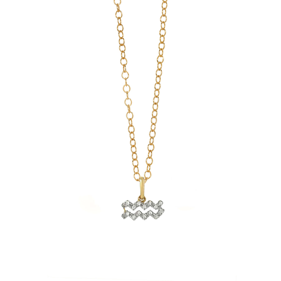 Ale weston Aquarius Pave Diamond Necklace 14k Gold