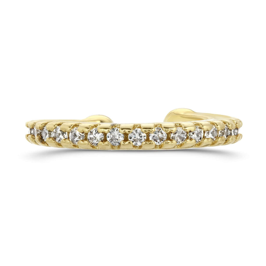 Side view of Ale Weston Eternity CZ Pave Ear Cuff, 14k Gold filled