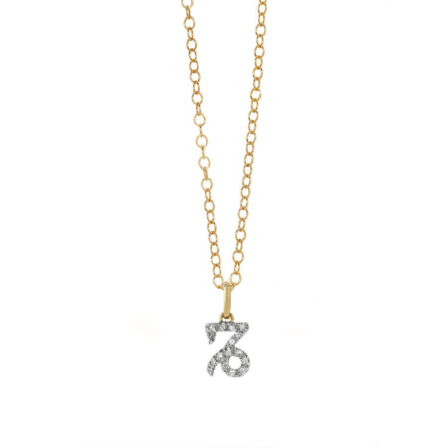 Ale Weston Capricorn Pave Diamond Necklace 14k gold