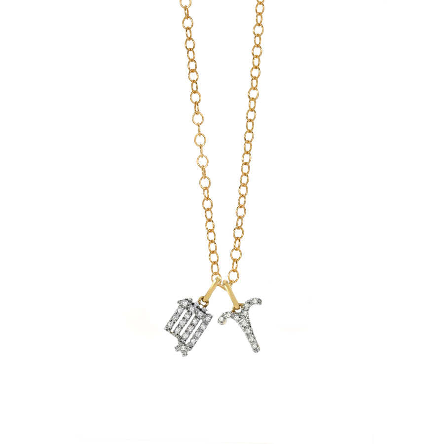 Ale Weston Couples Zodiac Pave Diamond Necklace