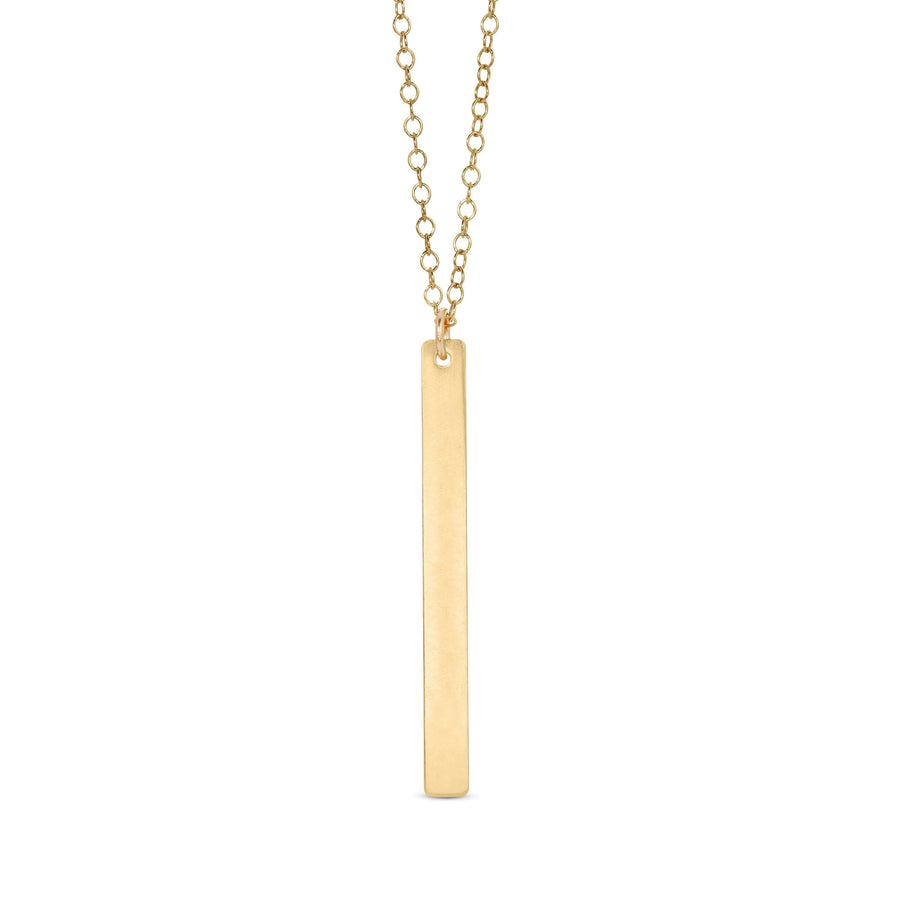 Ale Weston Dainty Vertical Bar Engravable Necklace, 14k Gold Filled, Blank Engraving