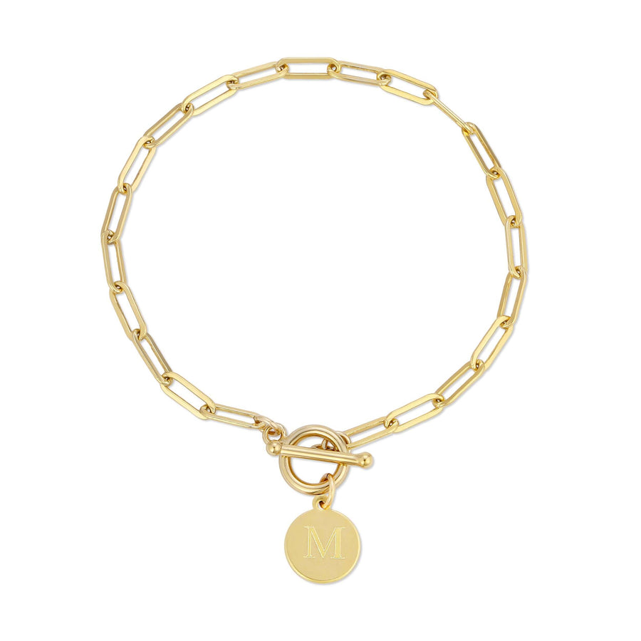 Ale Weston Disc Baby Link Engravable Toggle Bracelet, 14k Gold filled