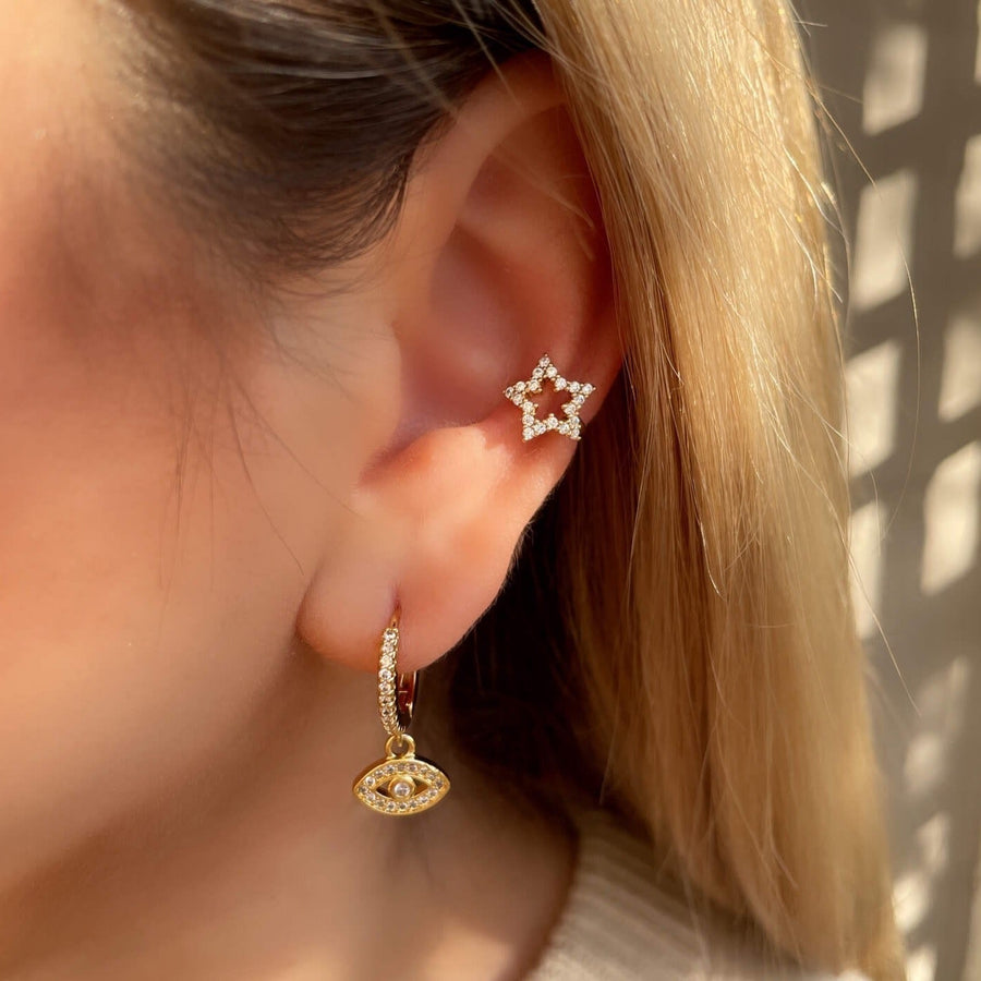 BESPOKE PAVE HUGGIE HOOP EARRINGS