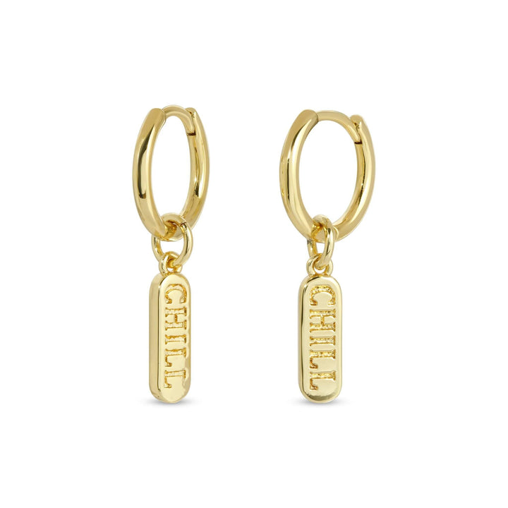 Ale Weston Gold Chill Pill Huggie Hoop Earrings