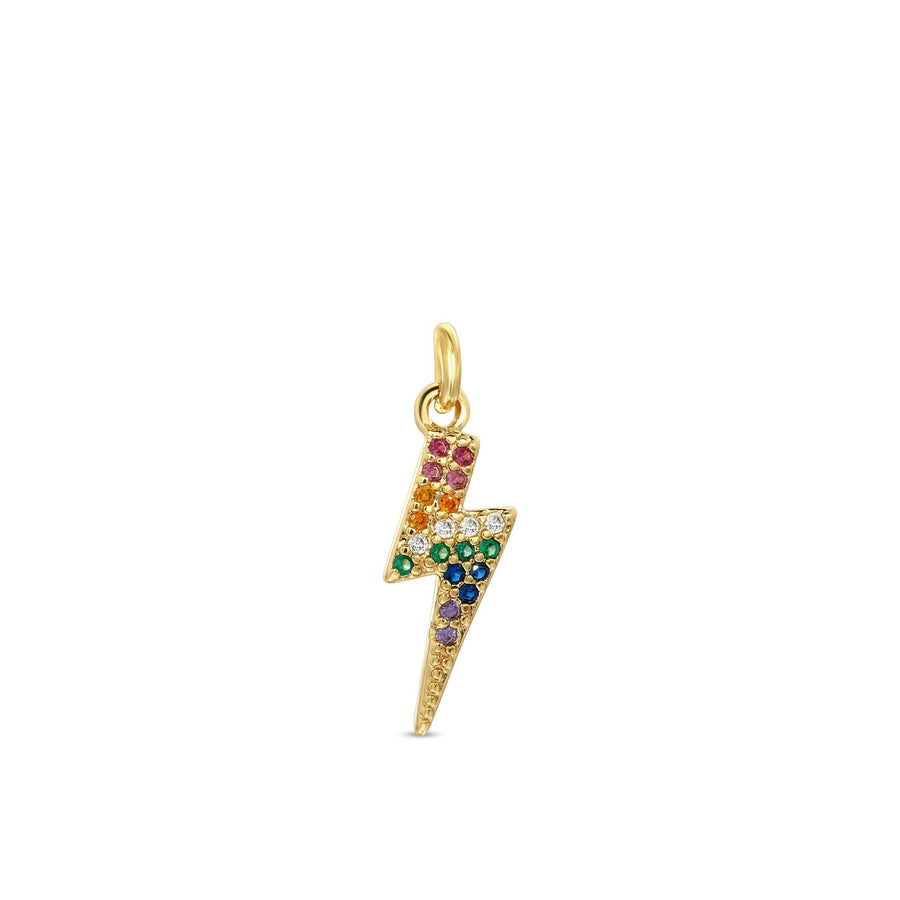 Ale Weston Rainbow Lightning Bolt CZ Pave Charm