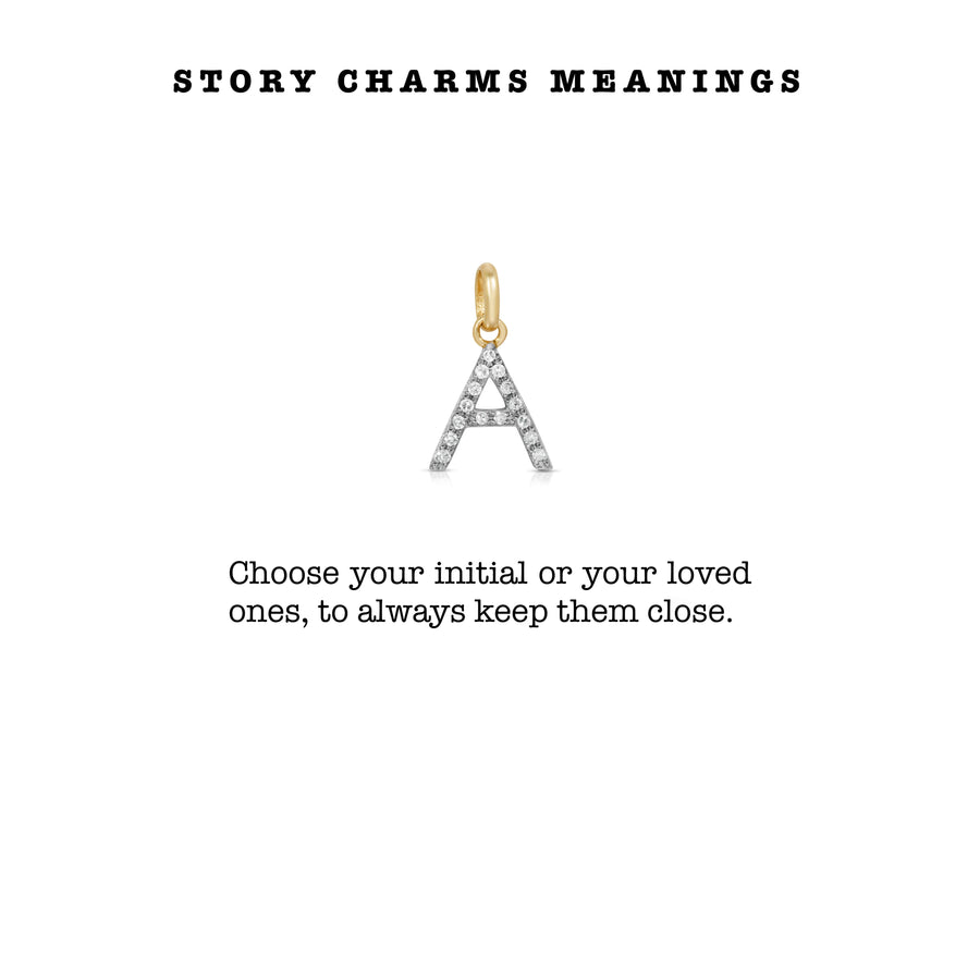    Ale-Weston-Story-Charms-Meanings-Forever-You-Letter-Charm- Pave-Diamond -14k gold