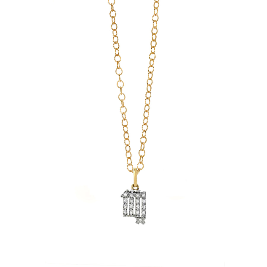 Ale Weston Virgo Pave Dimond Necklace 14k gold