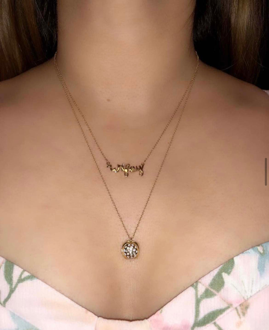 Ale Weston 14k Gold Diamond Wifey Necklace and 14k Gold Cheese Burger Necklace