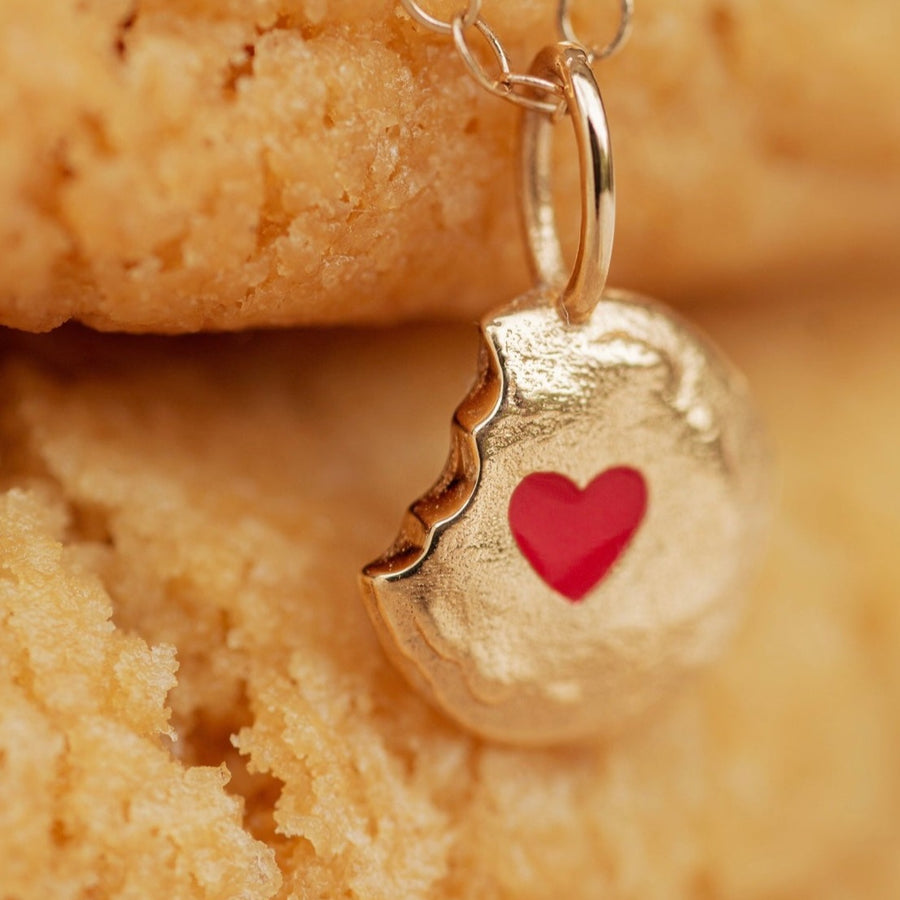 HEART COOKIE GOLD ENAMEL CHARM