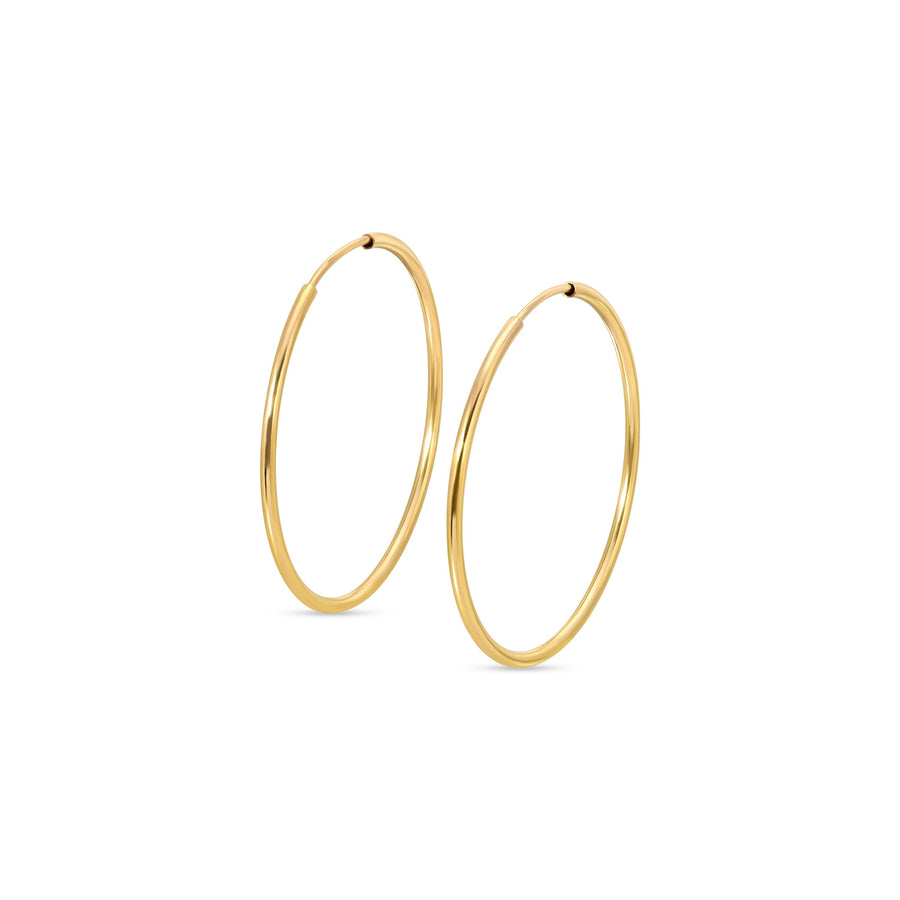 Ale Weston 14k Gold Endless Hoop Earrings, 30mm, 14k Solid Gold