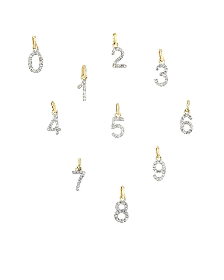 Ale Weston 14K Gold Number Pave Diamond Story Charms