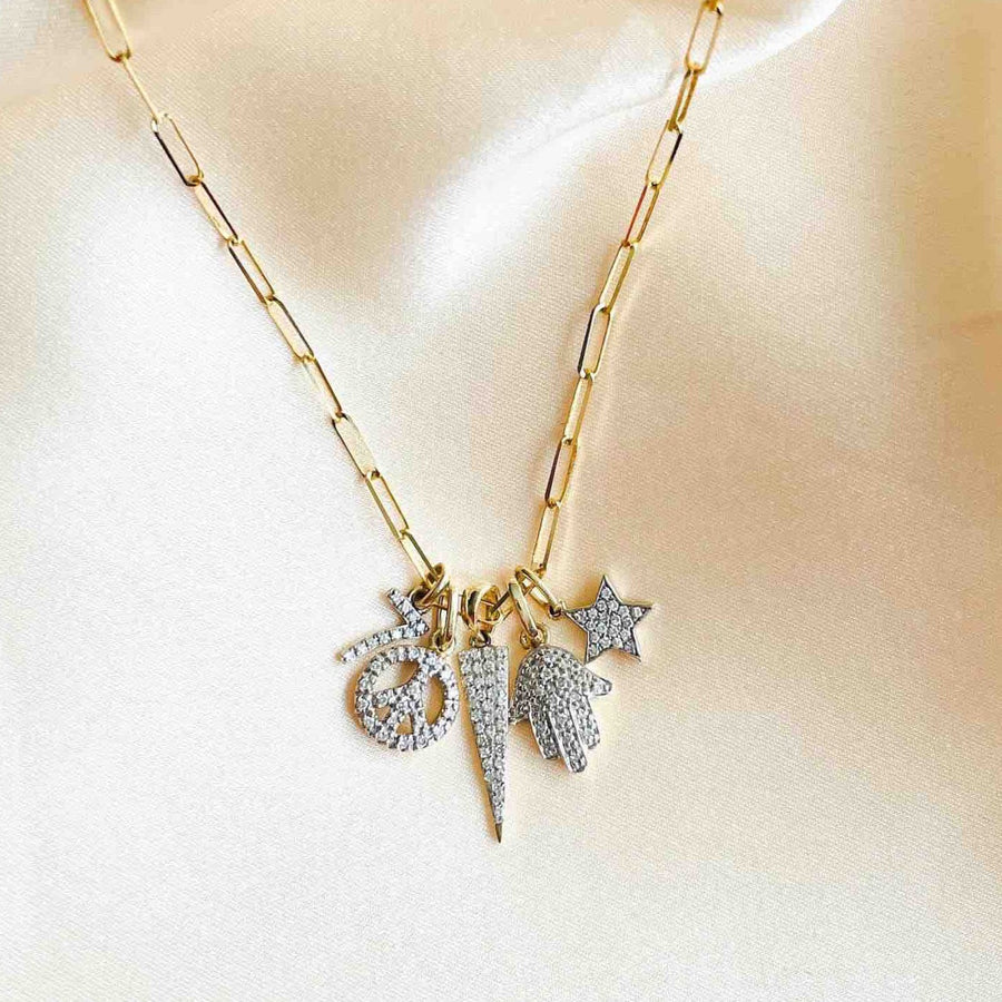 Ale Weston Story Charms Collection Necklace, Pave Diamonds, 14k Gold