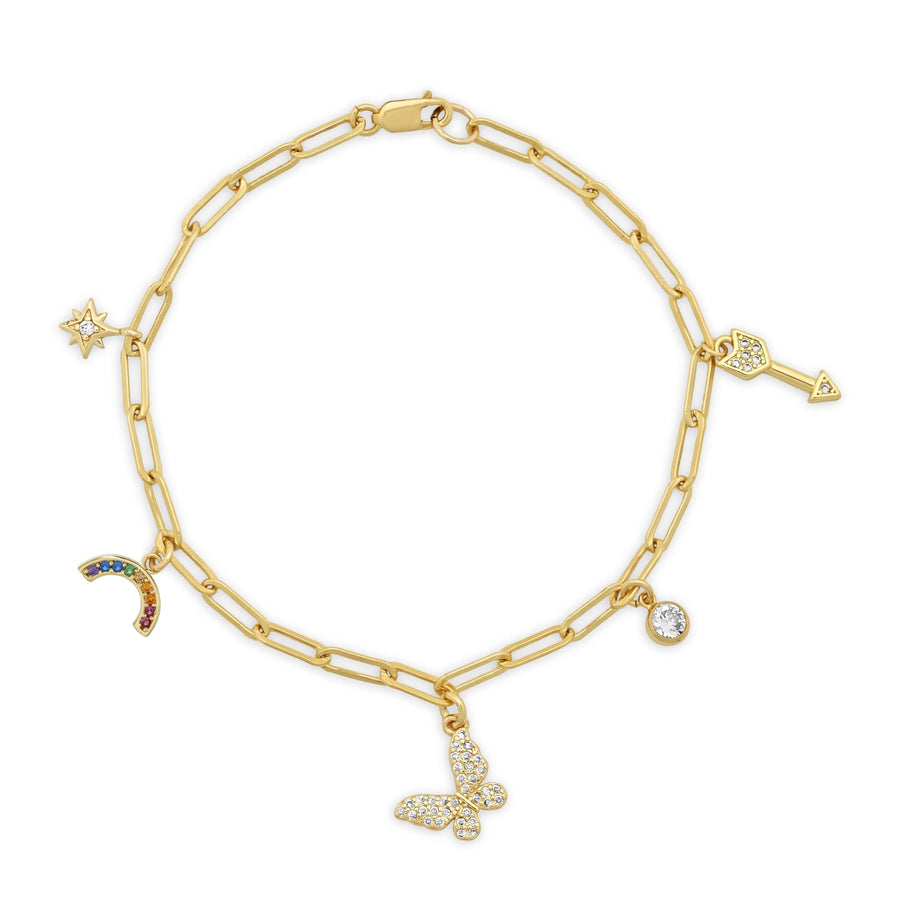 Ale Weston Malibu Charm Bracelet, 14K Gold Filled, Cubic Zirconia