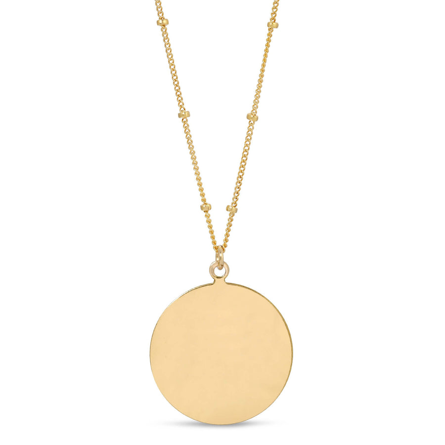 Ale Weston Mega Coin Engravable Necklace Satellite Chain 14k Gold Filled