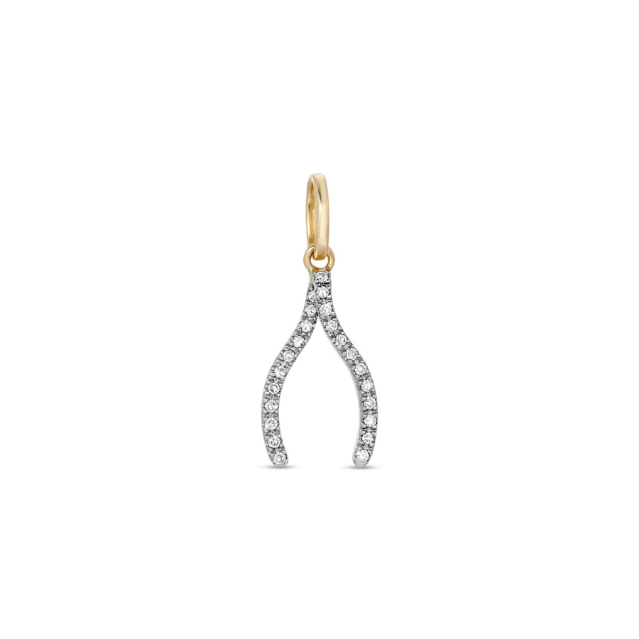 Ale Weston Wishbone Diamond Charm, 14k Gold