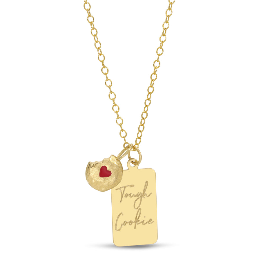 HEART COOKIE GOLD ENAMEL CHARM